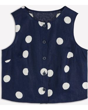 Boden Andrea Linen Shell Top - Blue