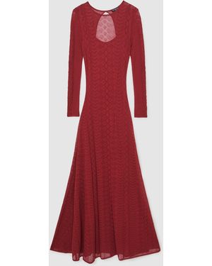 Reiss Reiss Pointelle Knit Maxi Dress - Red