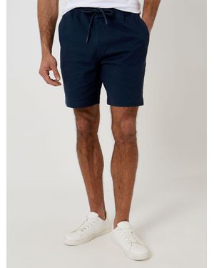 Threadbare Shorter Length Elasticated Waist Stretch Chino Shorts - Blue