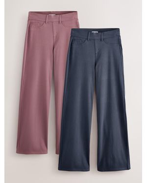 Next Jersey Denim Wide Leg Pants 2 Pack - Blue