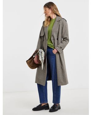 JD Williams Houndstooth Trench Coat - Blue