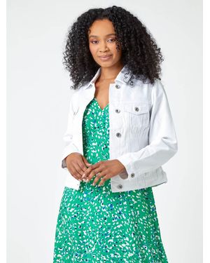 Roman Petite Classic Cotton Denim Jacket - Green