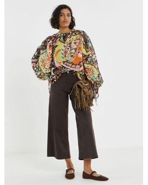 Simply Be Georgette High Neck Blouse - Green