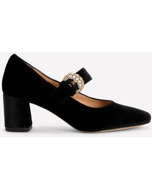 Boden Buckle Strap Block Heels - Black