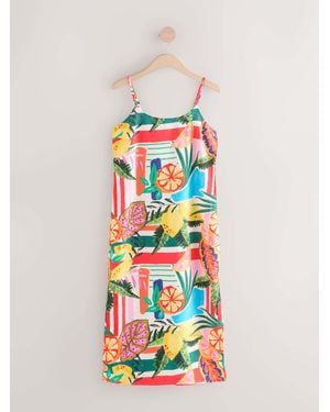Next Midi Slip Summer Dress - White
