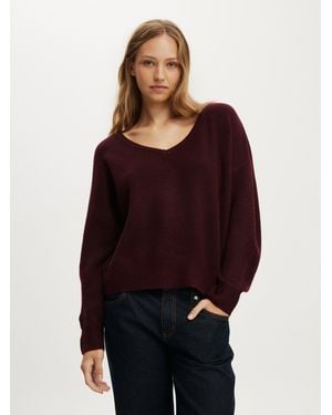 Cotton On Softest Luxe Slouchy V-Neck Knit Cardigan - Red