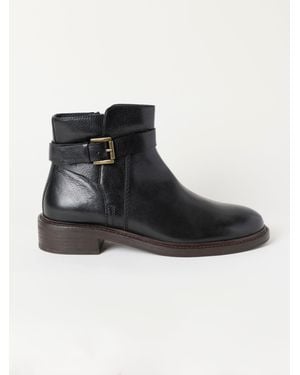 FatFace Fatface Clifton Buckle Leather Ankle Boot - Black