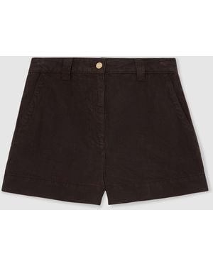 Reiss Carmen Lyocell-Linen Shorts - Black