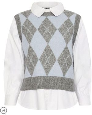 M Com Light Petite Argyle 2 - Grey