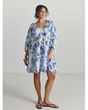 Figleaves Lisbon Gestuftes Mini-Strandkleid - Blau