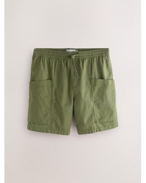 Next Side Pocket Elasticated Waist Cargo Shorts - Green