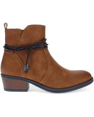 Pavers Tan Western-Heeled Ankle Boots - Brown