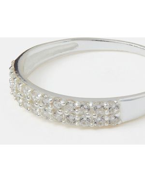 Accessorize Tone Sterling Diamanté Encrusted Ring - White