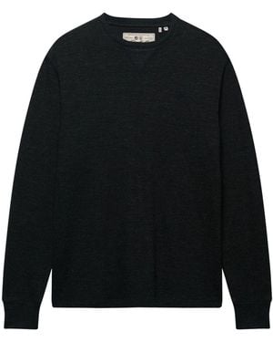Superdry Classic Slub Waffle Sweat Top - Black
