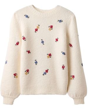 Joe Browns Ditsy Floral Embroidered Jumper - Natural
