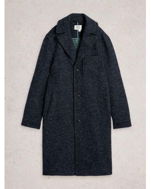 White Stuff Stuff Herringbone Epsom Coat - Blue