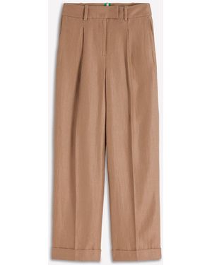Boden Chiswick Turn Up Crop Pants - Natural