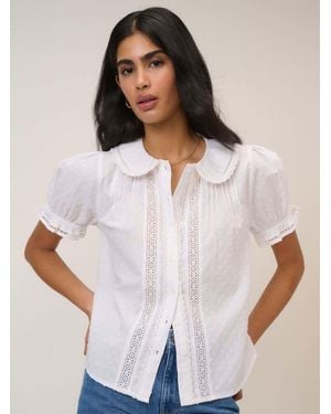 Nobody's Child Nobodys Child Thimbolina Trim Detail Peter Pan Blouse - White