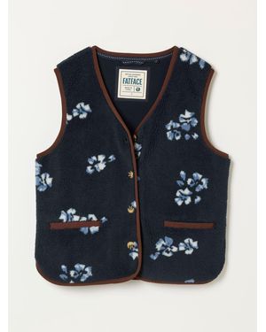 FatFace Fatface Floral Fleece Gilet - Blue