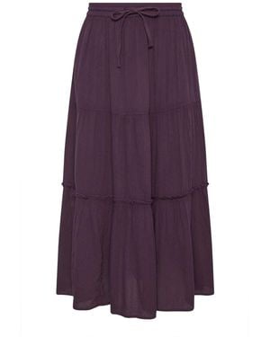M Com Petite Crinkle Maxi Skirt - Purple
