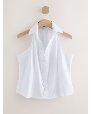 Next Halter Neck Sleeveless Shirt - White