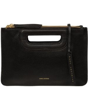 Pure Luxuries Guinevere Leather Clutch Bag - Black