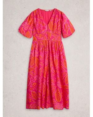 White Stuff Leela Midi Dress - Red