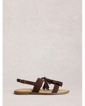 White Stuff Stuff Tala Suede Tassel Sandal - Brown
