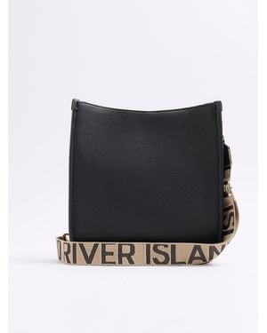 River Island Faux Leather Messenger Bageinheitsgröße - Schwarz
