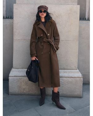 Friends Like These Chocolate Double Breasted Maxi Coat - Gray