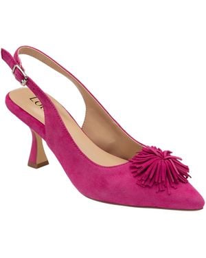 Lotus Suede Slingback Court Shoes - Pink