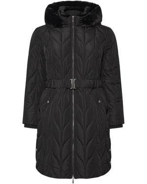 Evans Premium Faux Fur Parka Coat - Black