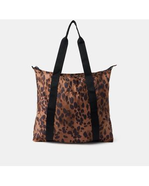Accessorize Print Packable Tote Bag - Brown