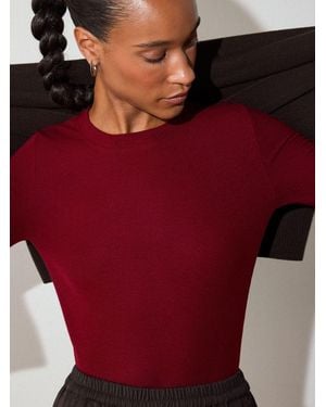 Whistles Essential Rib Crew T-Shirt - Red