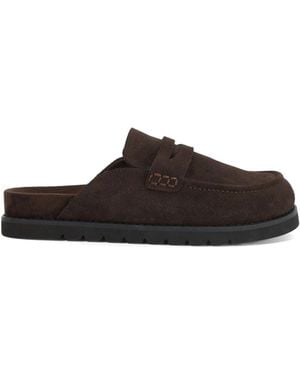 Dune Goldens Suede Mules - Brown