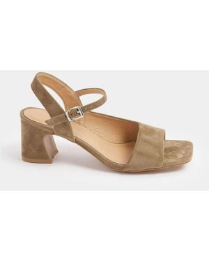 Long Tall Sally Faux Suede Block Heel Sandals - White