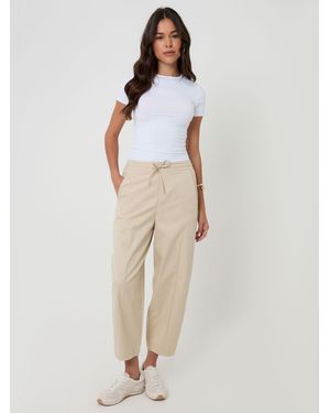 Threadbare Curved Seam Barrel Leg Pants - Natural
