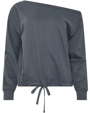 PixieGirl Petite Pixiegirl Petite Off Shoulder Sweatshirt - Blue