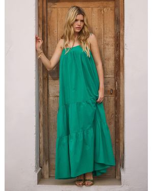 South Beach Strappy Tiered Maxi Dress - Green