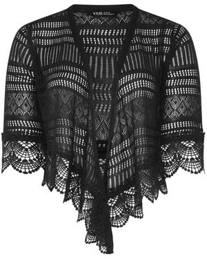 Yours Curve Waterfall Cardigan - Black