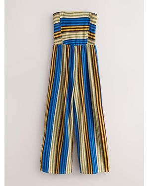 Next Bandeau Wide Leg Jersey Jumpsuit - Blue