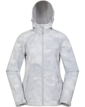Mountain Warehouse Exodus Printed Water Resistant Softshell Jacket - Gray