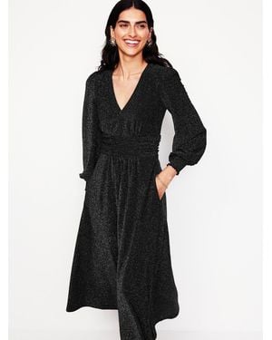 Boden Daphne Metallic Midi Dress - Black