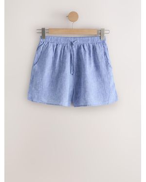 Next N. Premium 100% Linen Shorts - Blue