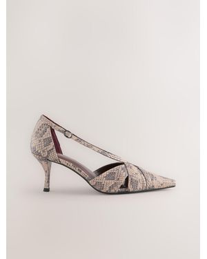 Next Forever Comfort Pointed Toe Strappy Asymmetric Court Heels - Natural