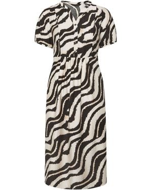 Evans Half Placket Dress - White