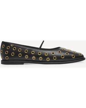 COACH Emilia Grommets Mary Jane Shoes - White