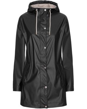 Ilse Jacobsen Straight Fit Lightweight Waterproof Rain Jacket - Black