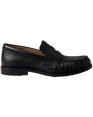 Calvin Klein Theo Leather Pleated Penny Loafers - Schwarz