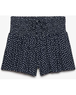 Superdry Printed Mini Smocked Shorts - Blue